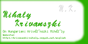 mihaly krivanszki business card